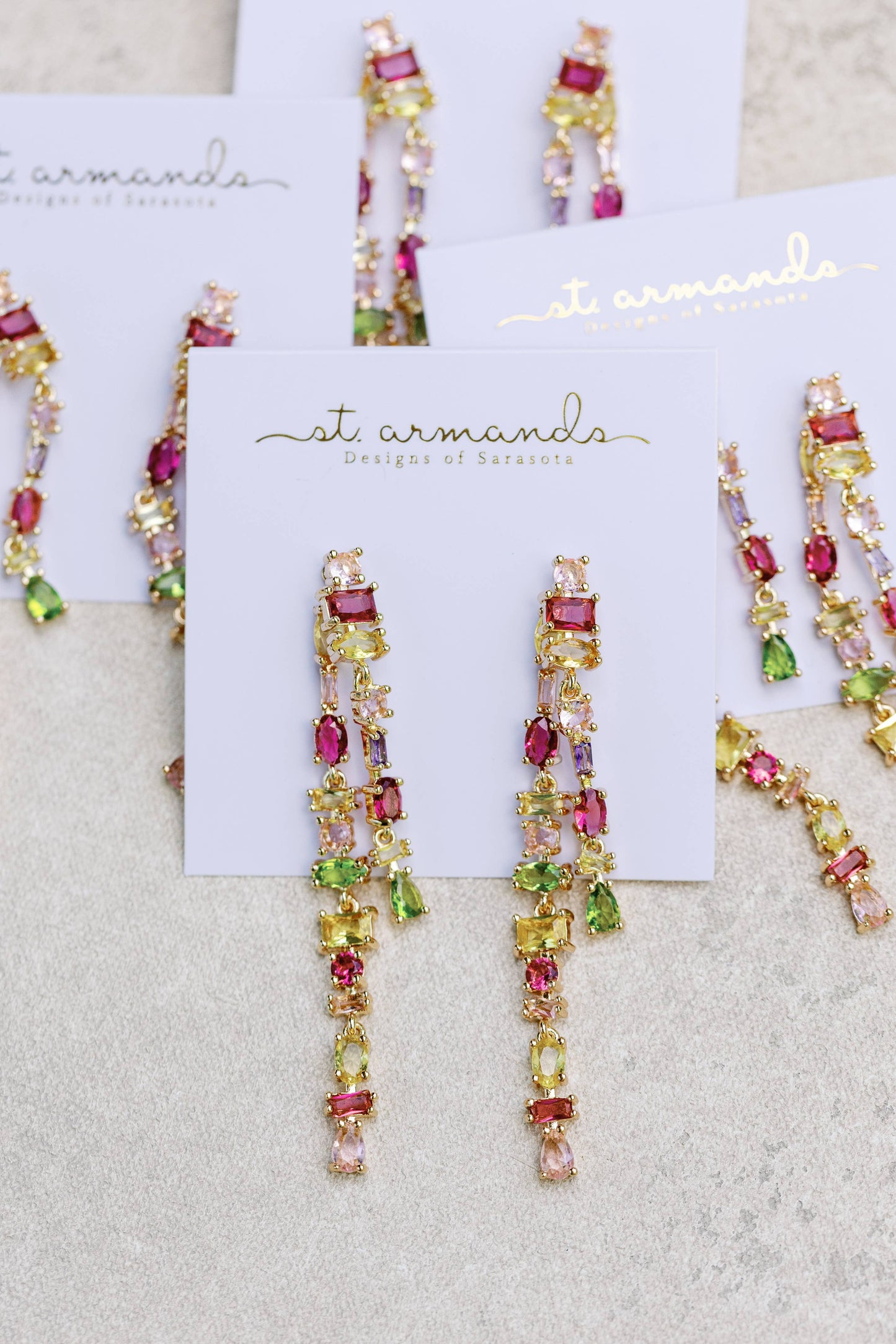 Jewel Crystal Layered Earrings