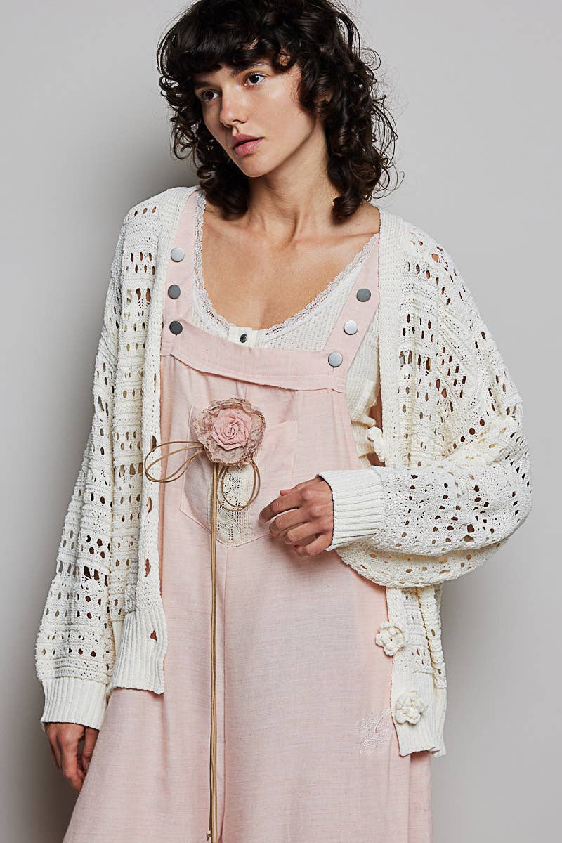 Pol: Flower Button Cardi
