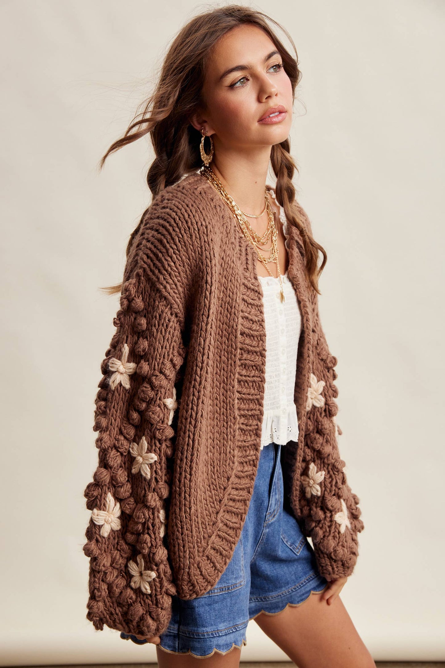 Bobble Sleeve Cardi