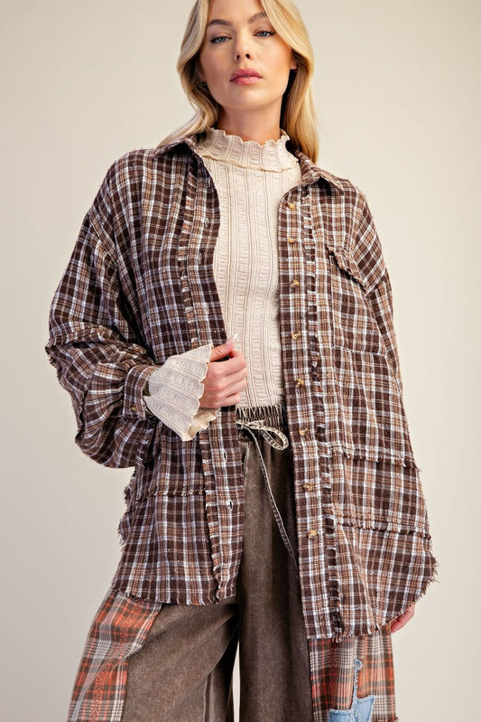 Distressed Plaid Flannel