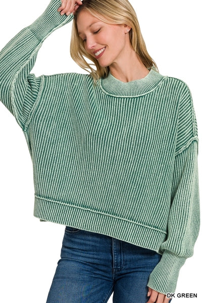 Cotton Side Slit Sweater