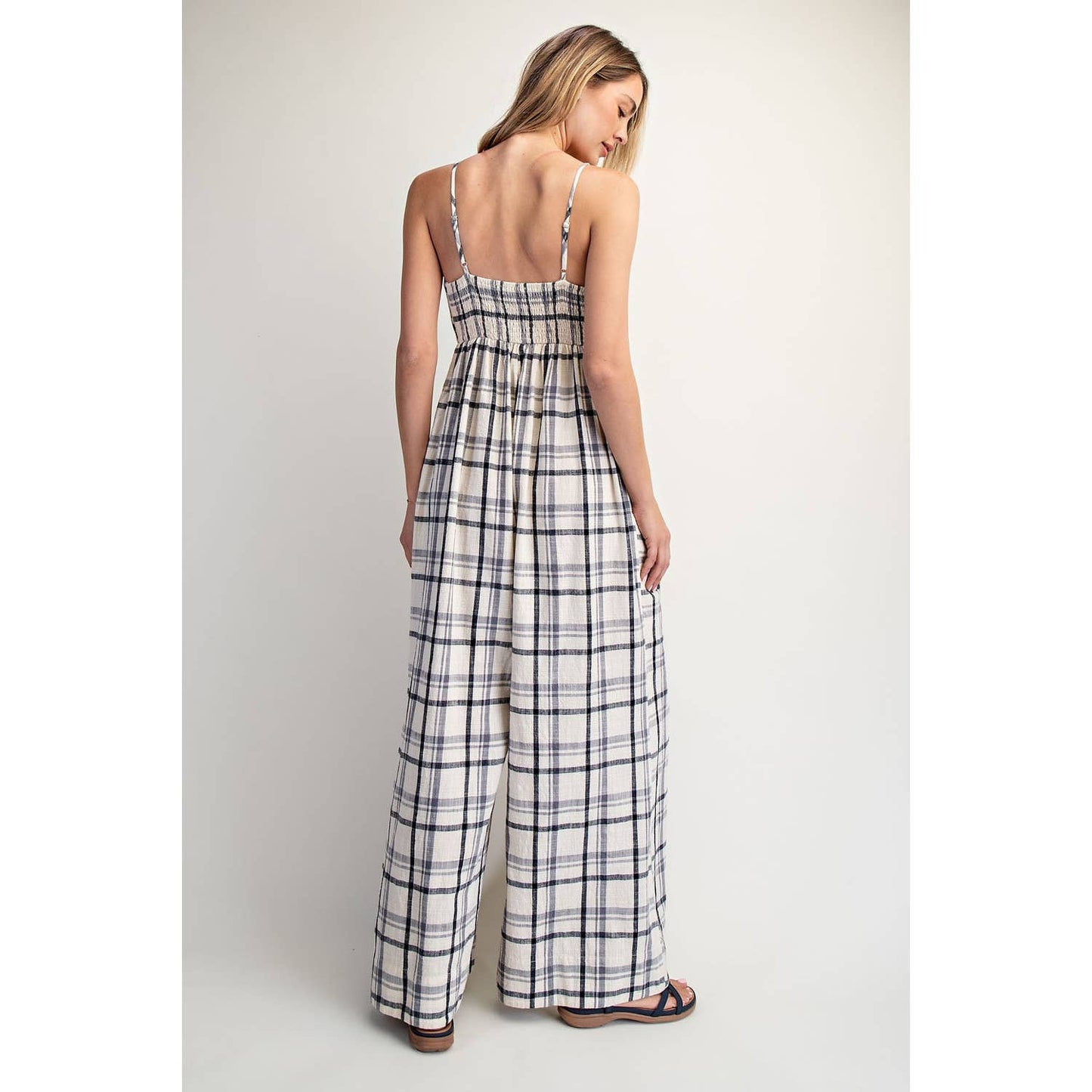 SMOCKED BACK JUMPSUIT