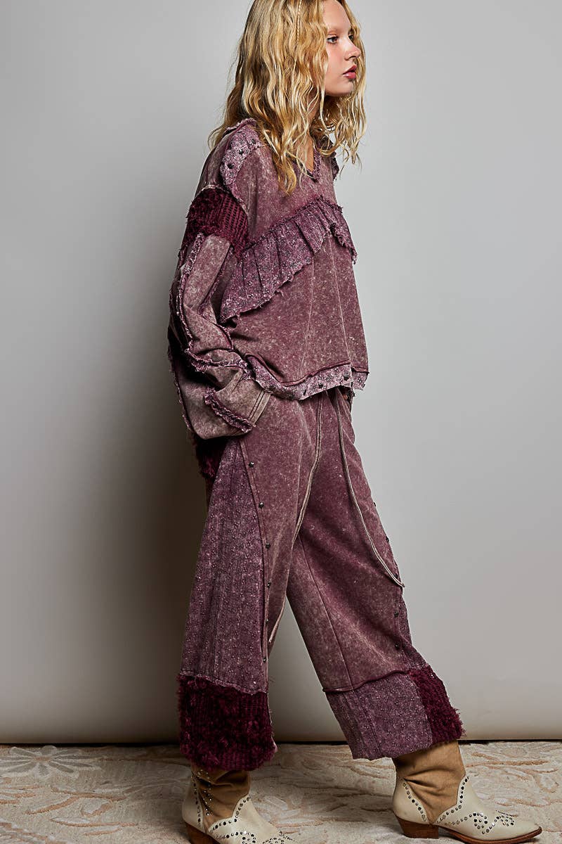 Pol: Patchy Studded Joggers
