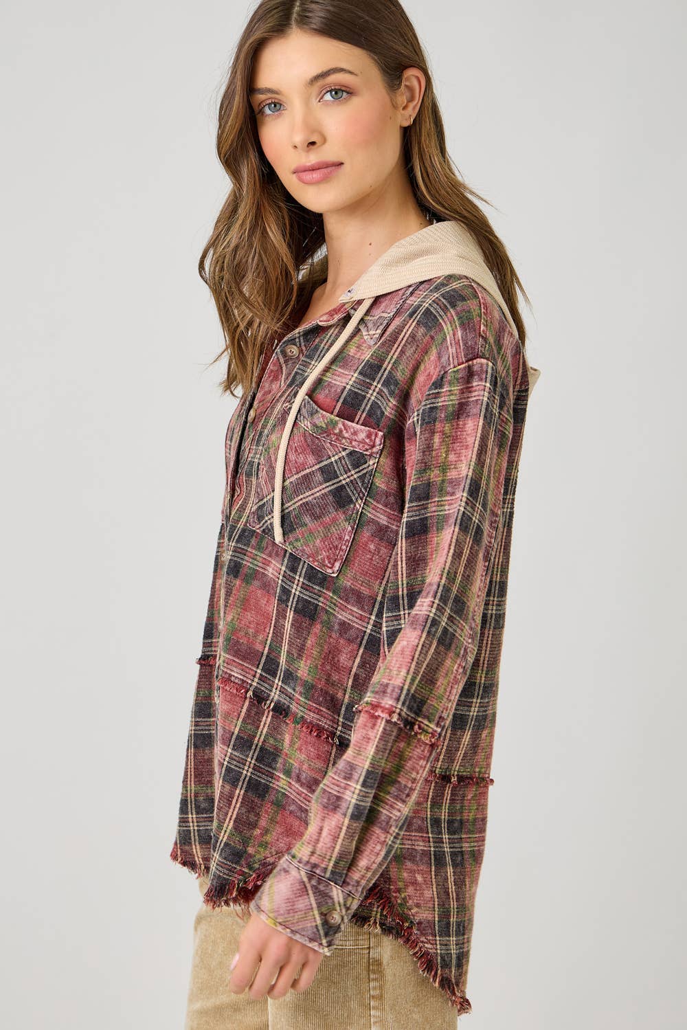 Double Cloth Plaid Shirt