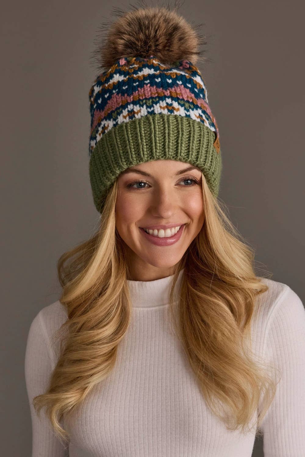 Green, Blue, Pink & Brown Hat