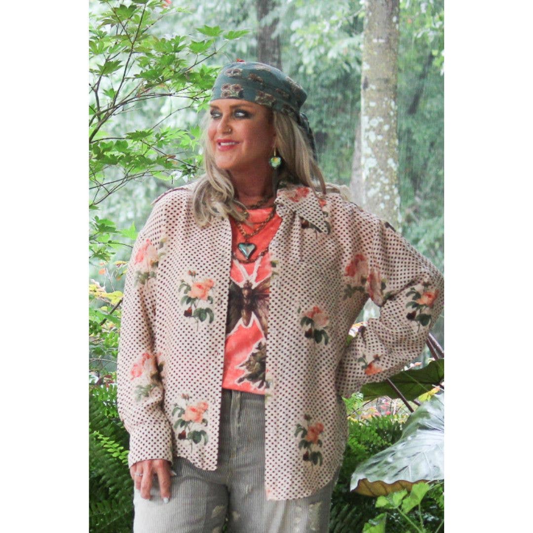 Preorder: Jaded Gypsy To The Point Shirt- Rose Garden