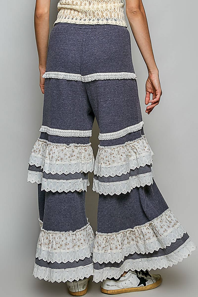 POL: Floral Contrast  Pants