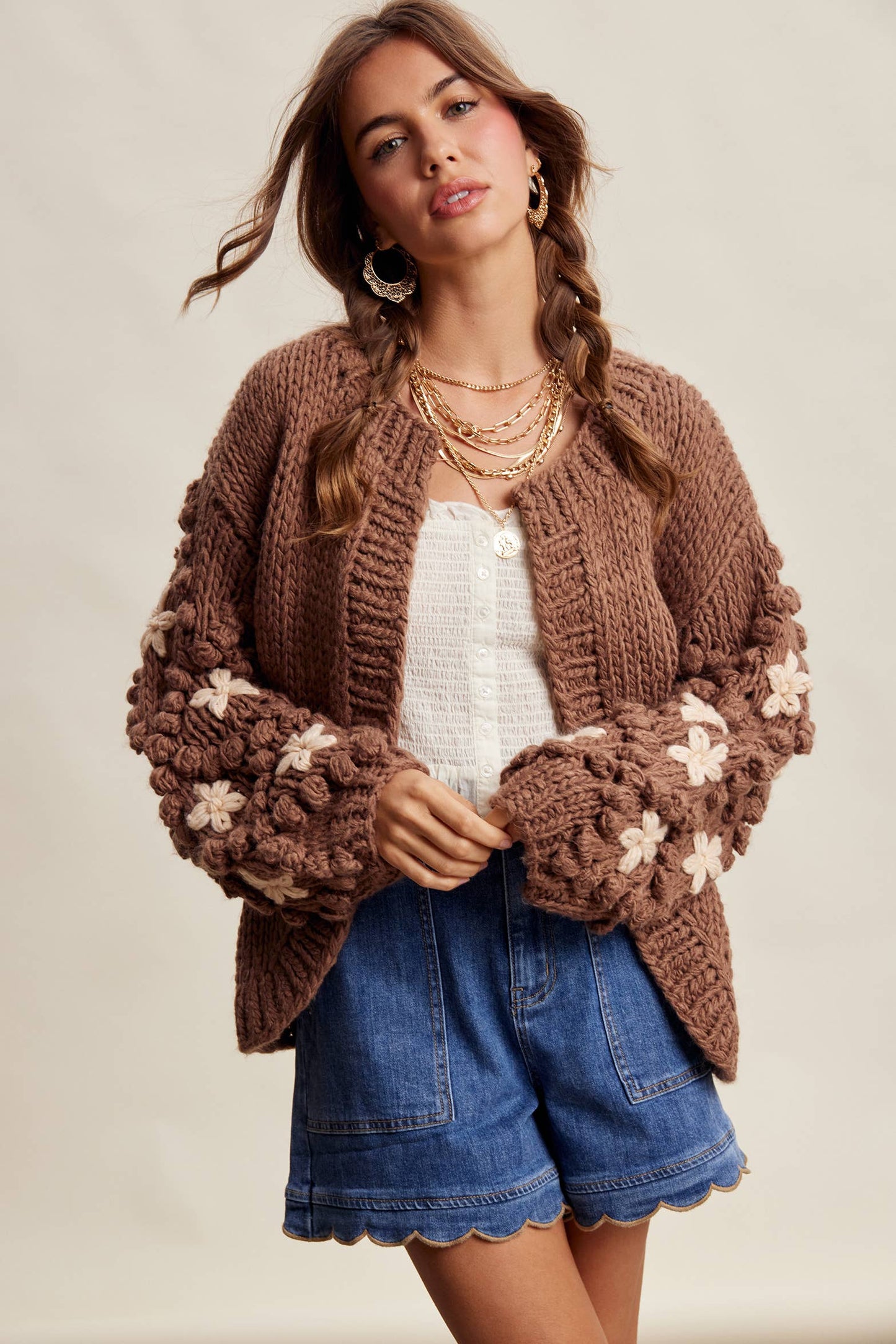 Bobble Sleeve Cardi