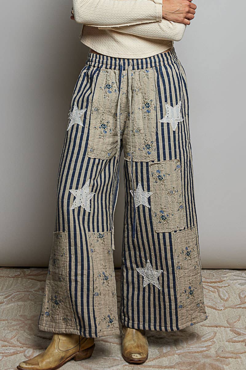Pol: Striped Star Quilted Pants