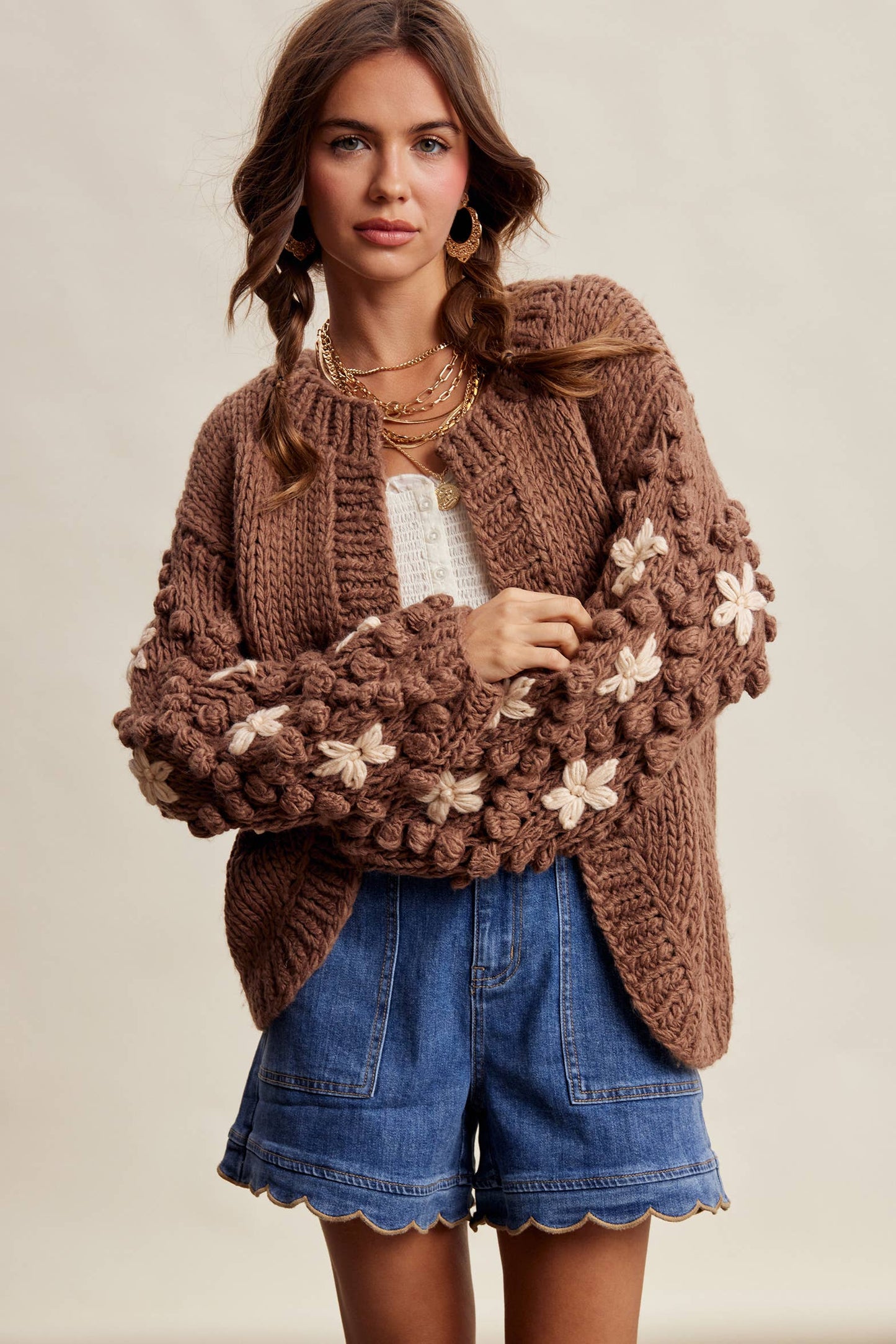 Bobble Sleeve Cardi