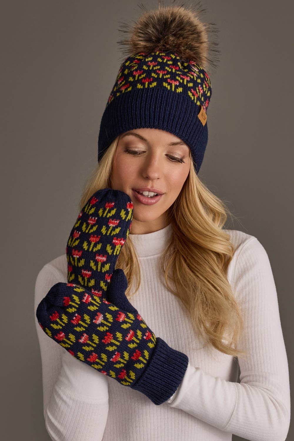 Navy Flower Hat