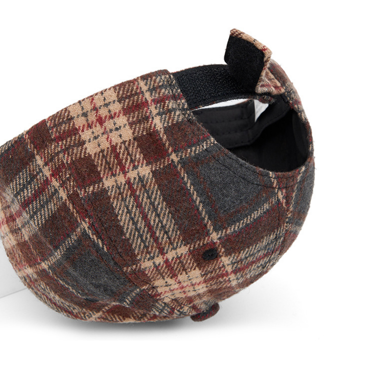 Woolen Blend Plaid Hat