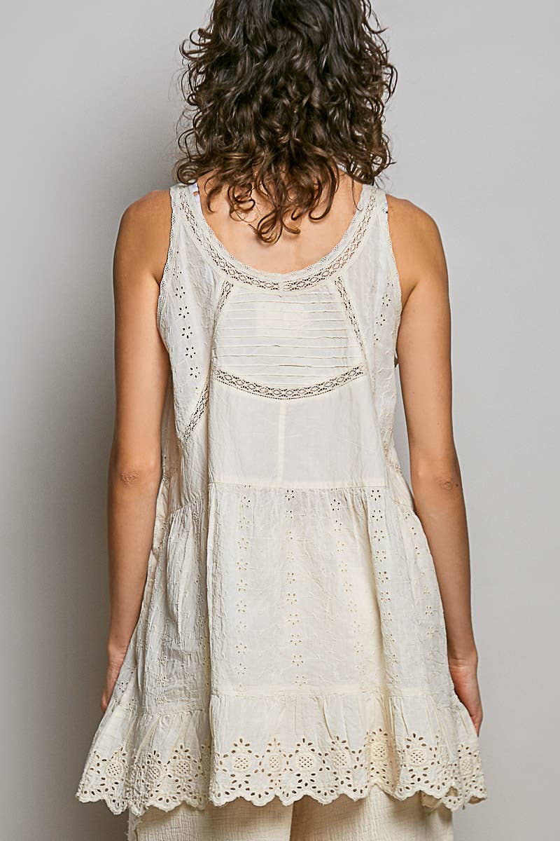 POL:  Eyelet Mini Dress