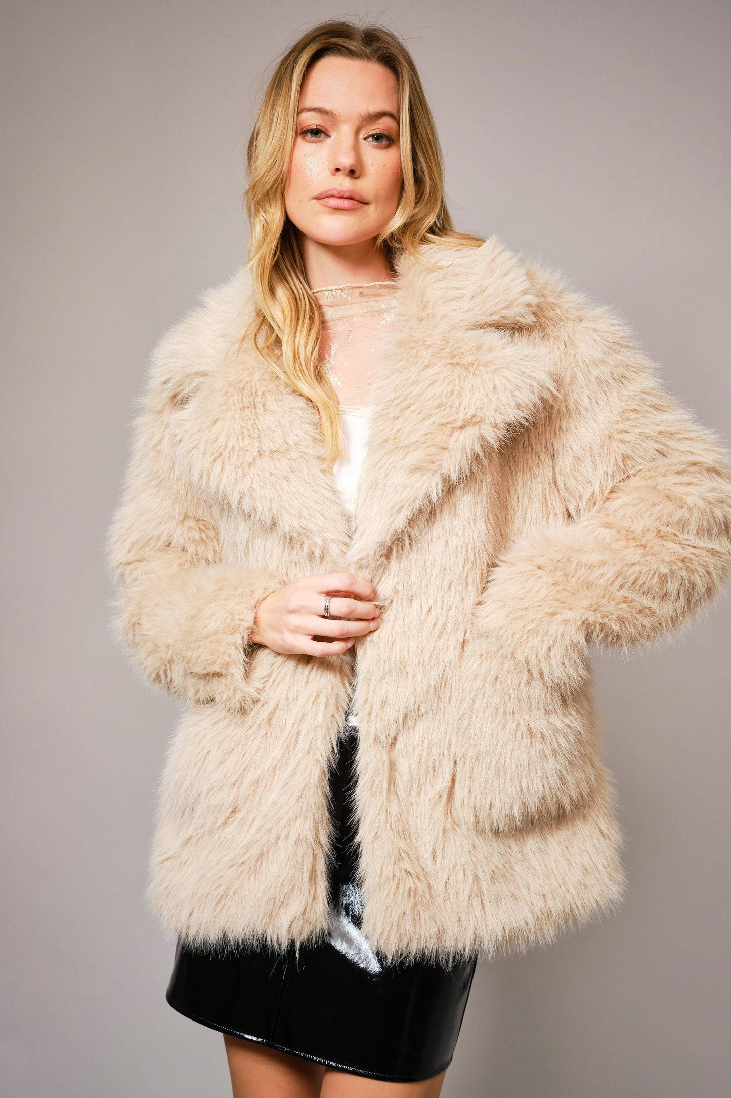 Shaggy Faux Fur Coat