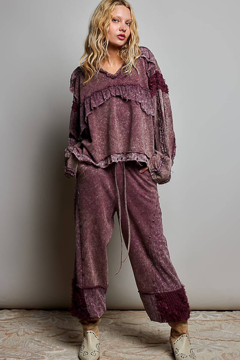 Pol: Patchy Studded Joggers