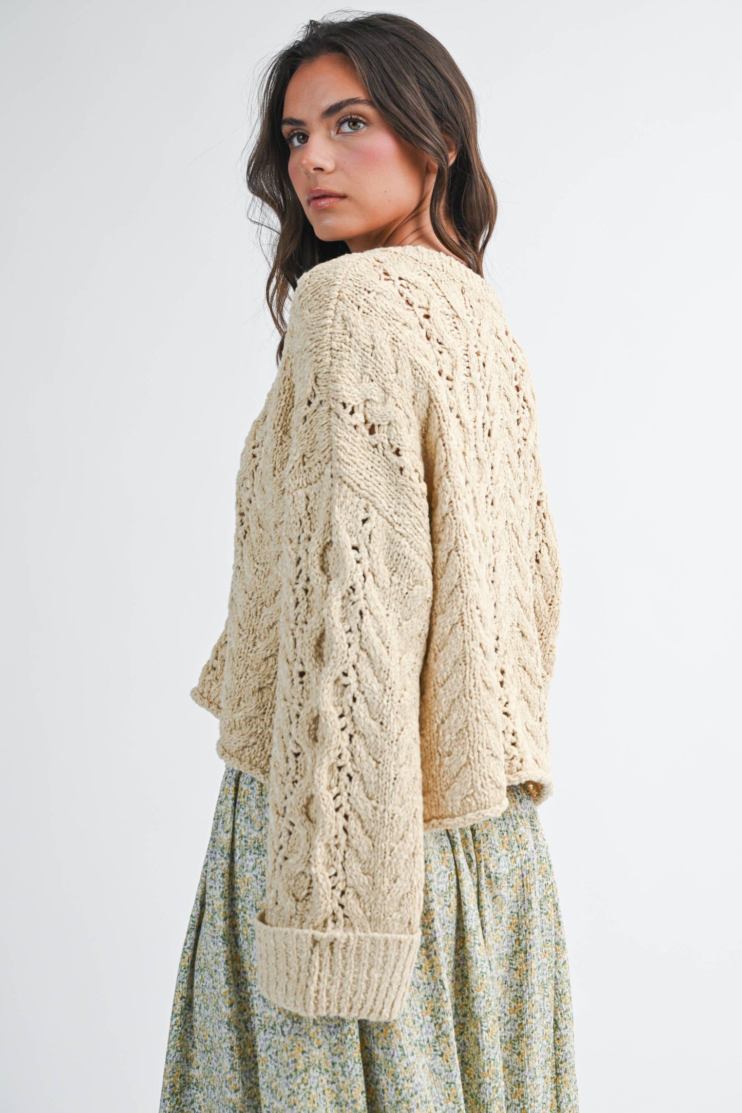 Cropped Henley  Sweater