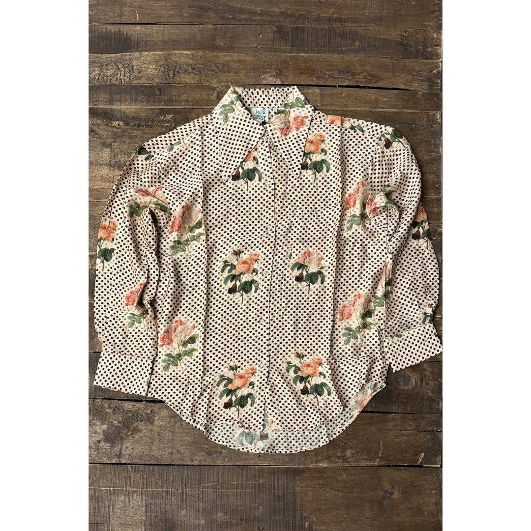 Preorder: Jaded Gypsy To The Point Shirt- Rose Garden