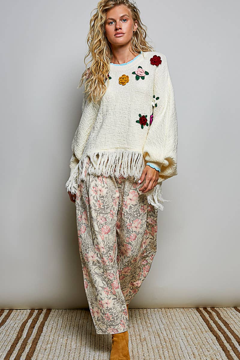 POL: Fringe Poncho Sweater