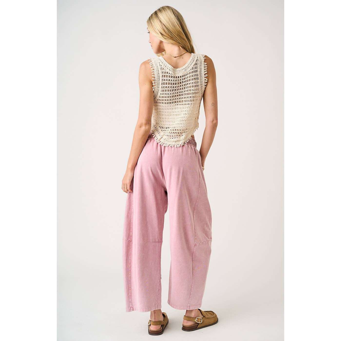 CROCHET PATCH BARREL SWEATS