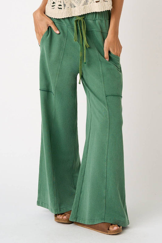 SEAM DETAIL WIDE LEG PANTS
