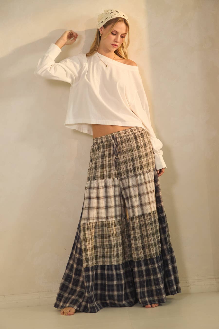 Plaid Patch Pants