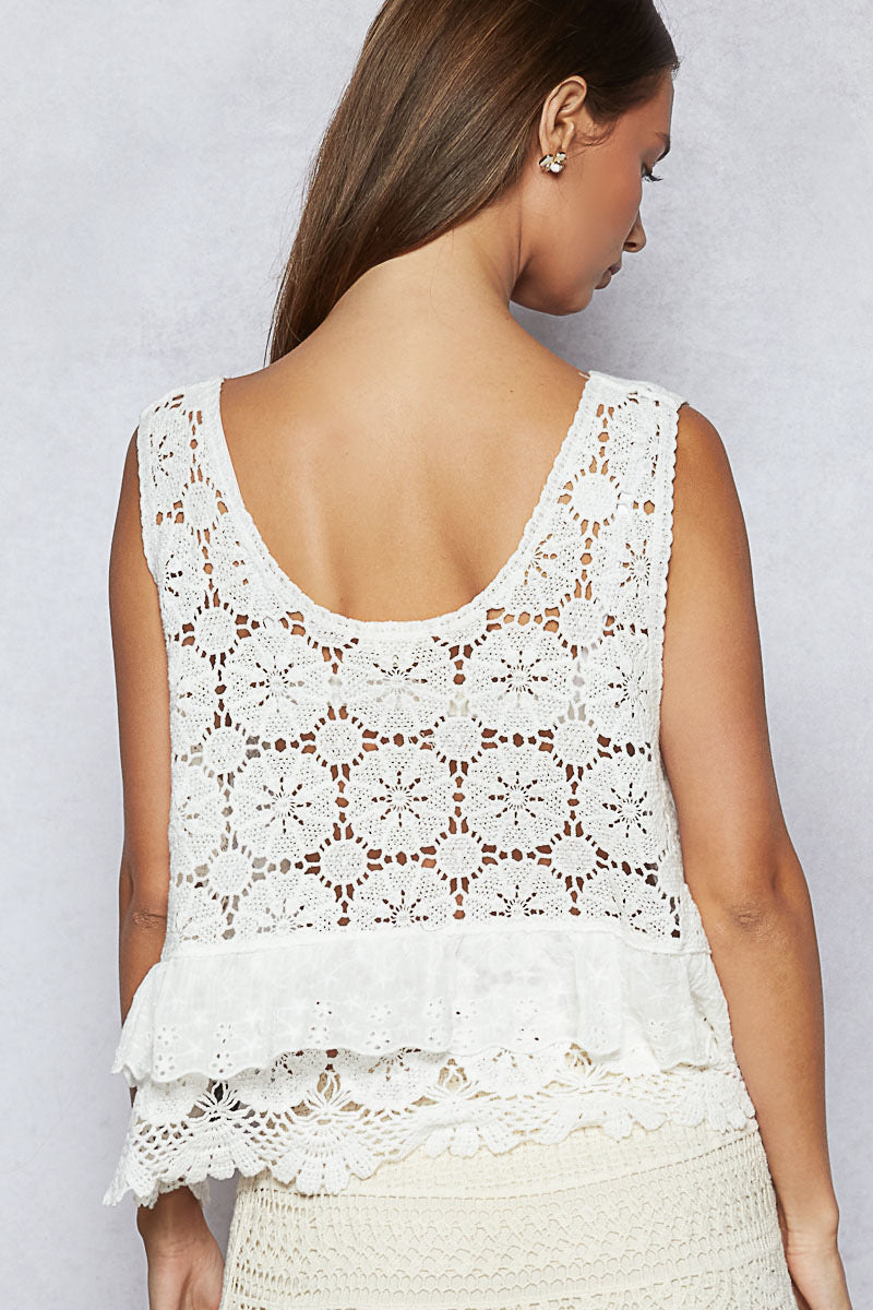 POL Lace Crochet Tank