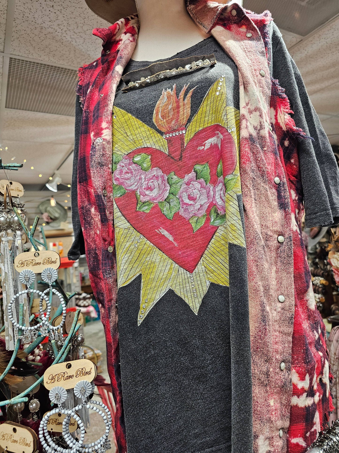 Blazing Heart Tattered Tee
