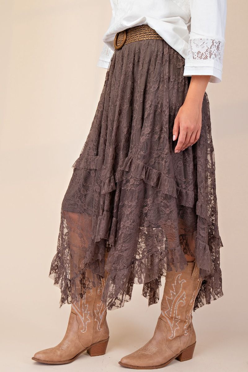 Lace Sharkbite Skirt