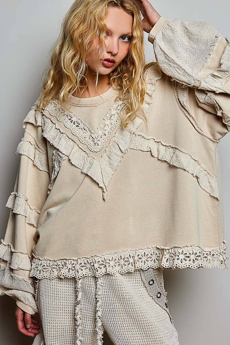 POL: Darling Ruffle Sweatshirt