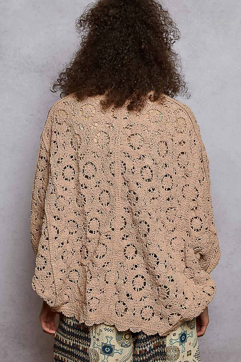 Pol: Crochet Chenille Cardigan