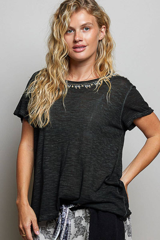 Pol: Hand-Stitched Knit Top
