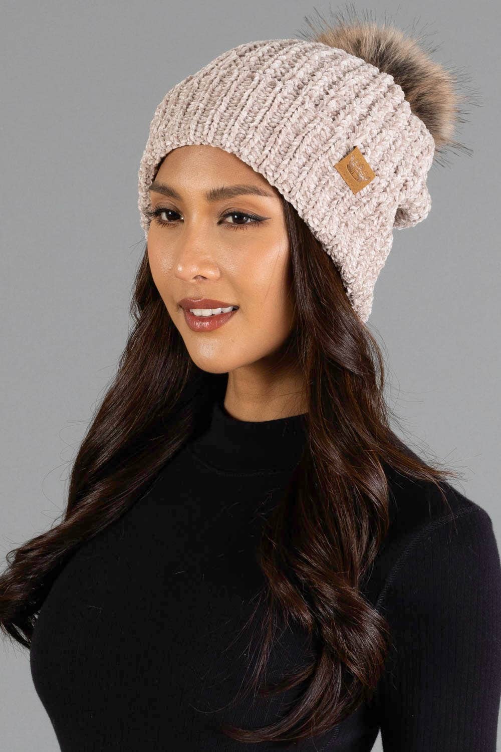 Taupe Chenille Hat