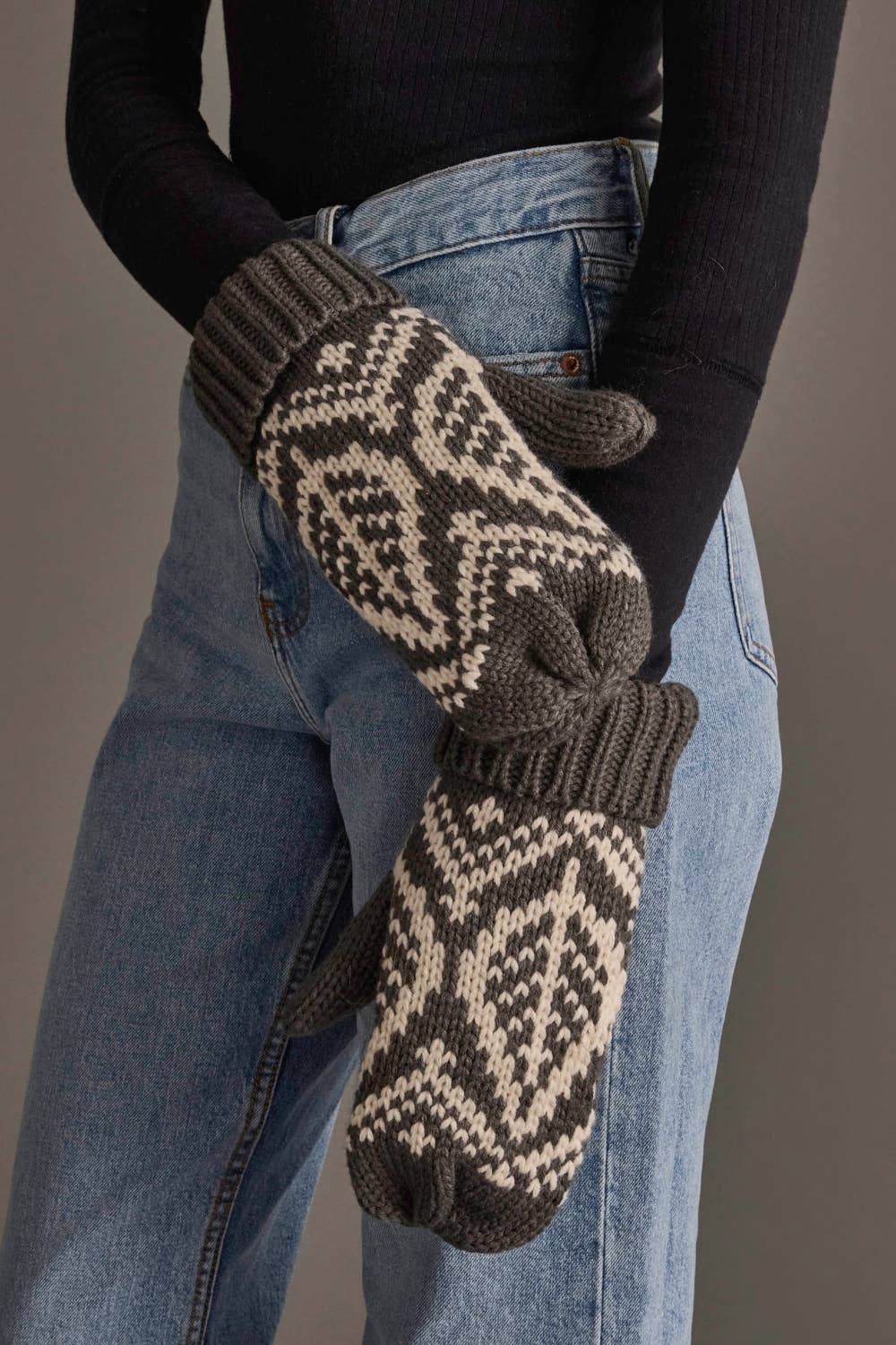 Gray & Beige Mittens