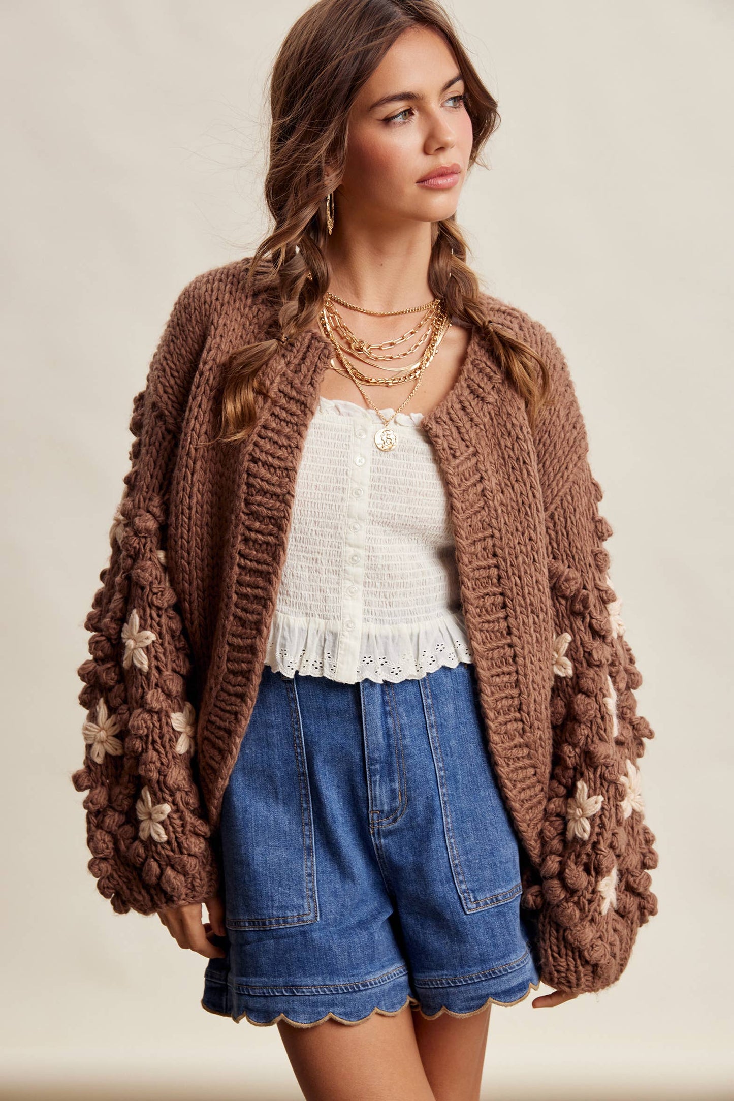 Bobble Sleeve Cardi