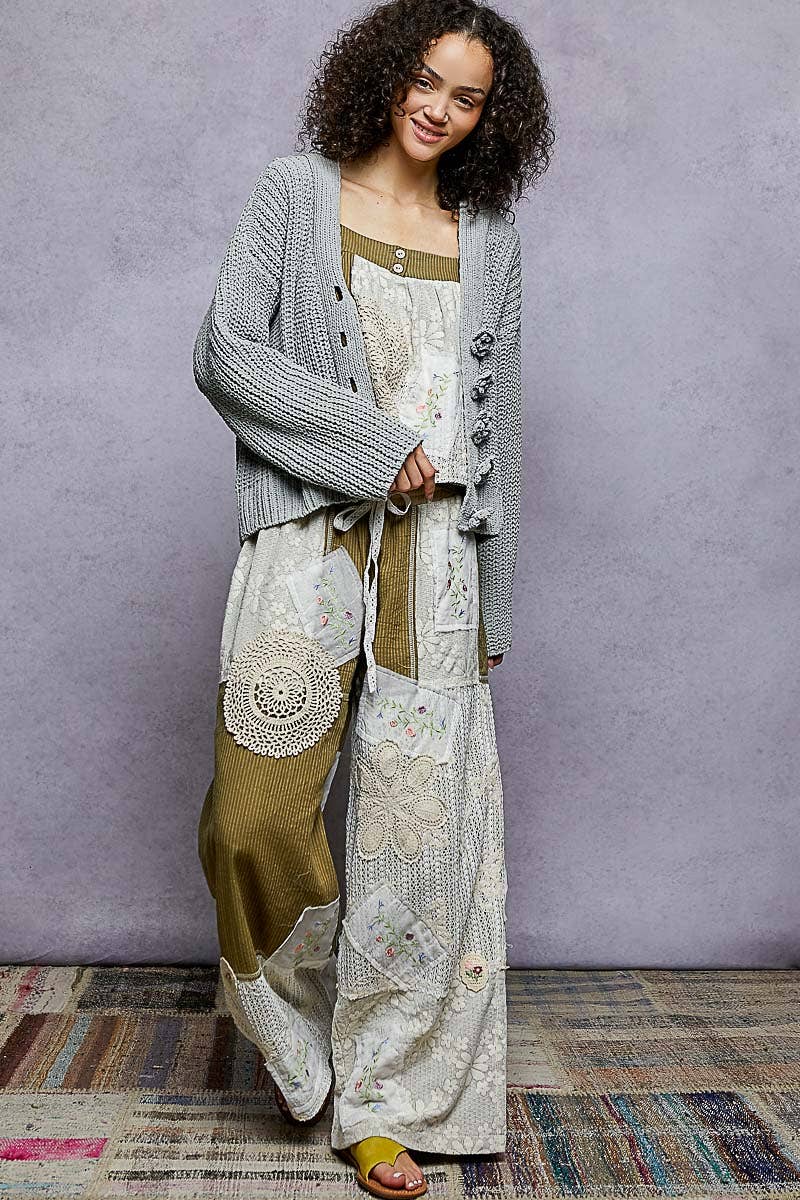 Pol: Flower Button Cardi