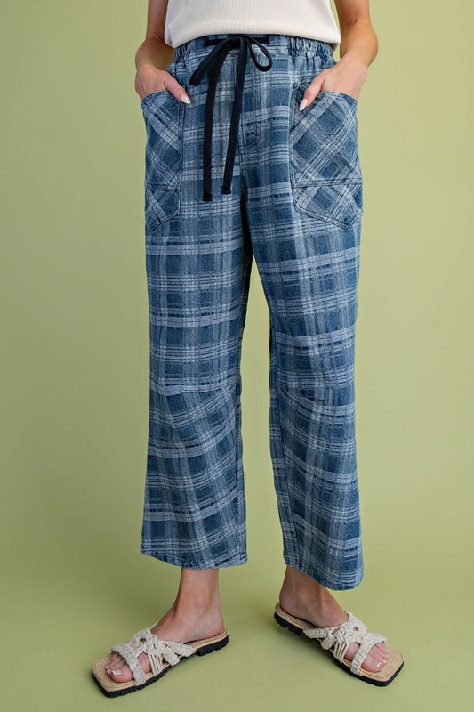 Plaid Pattern Jeans