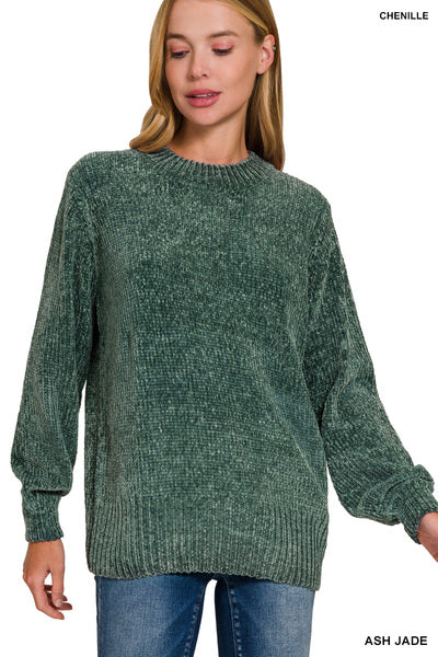 Balloon Sleeve Chenille Sweater