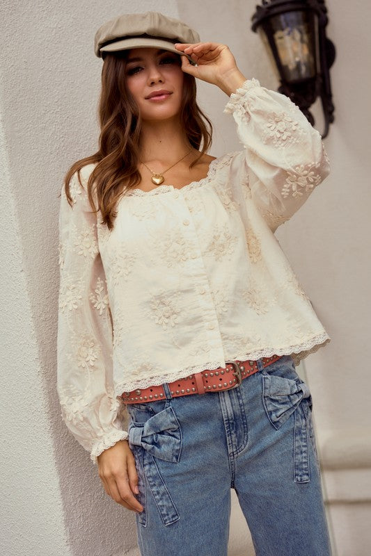 Lace Trimmed Blouse
