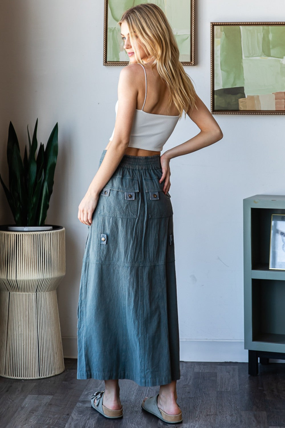 Woven Cargo Skirt