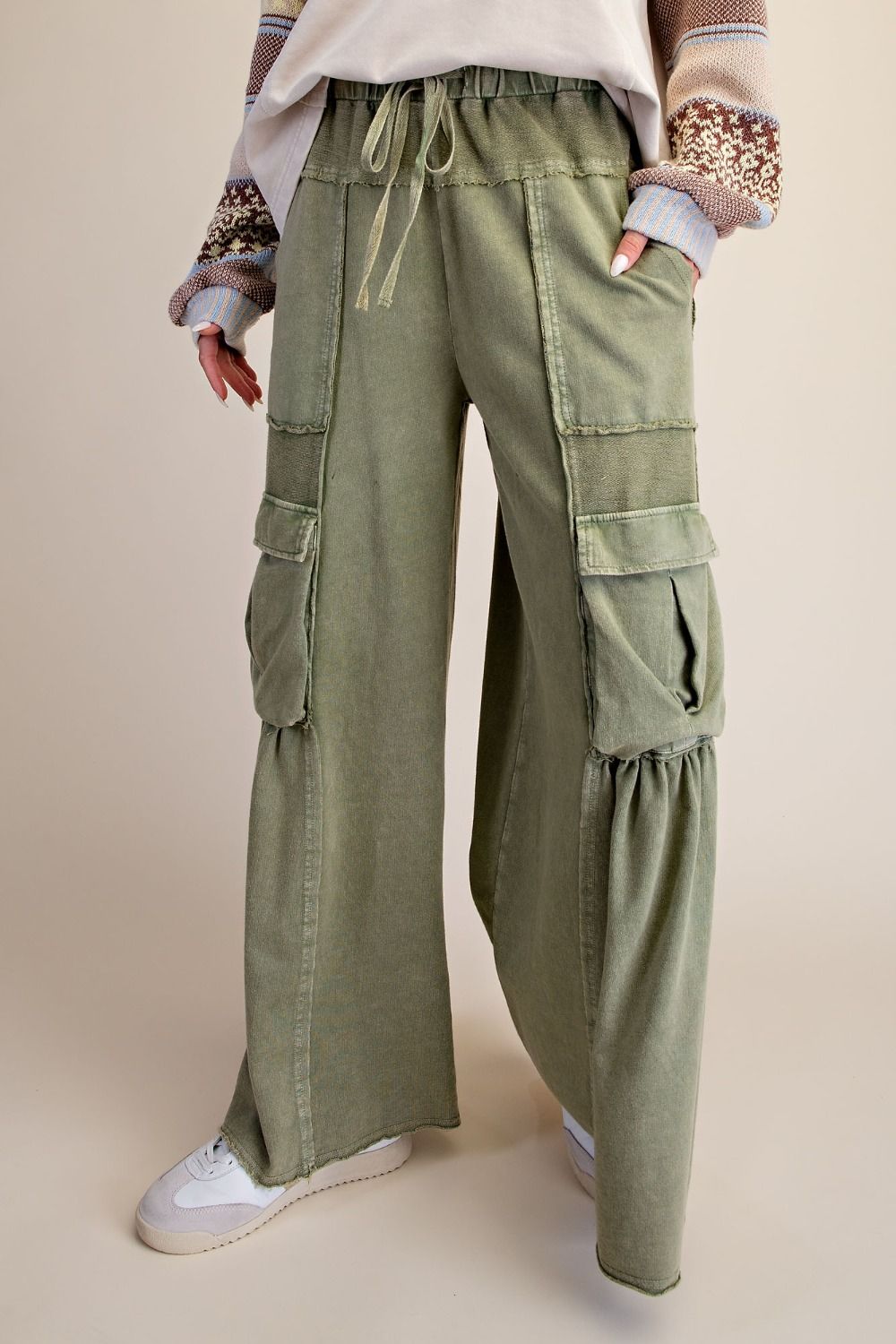 Washed Terry Knit Pants