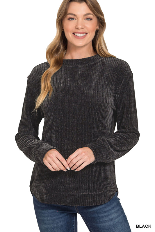 Chenille Round Neck Sweater