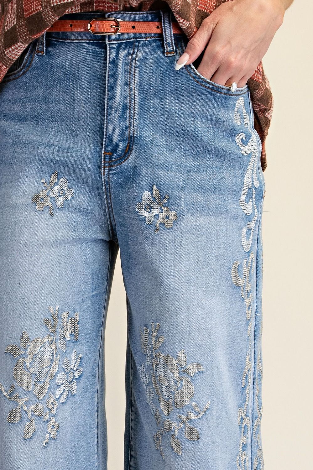 Cross Stitched Jeans