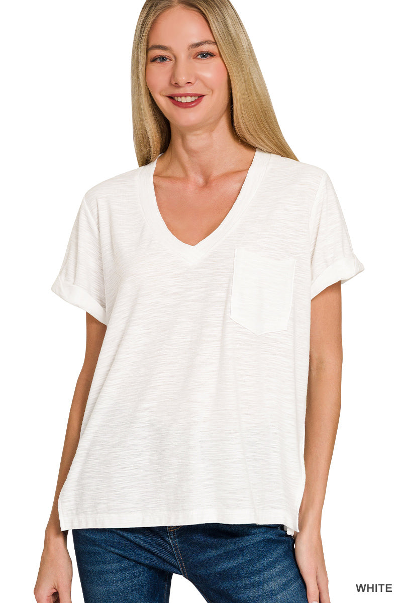 Slub V-Neck Tee