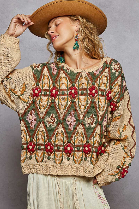 Pol: Aztec Flower Sweater