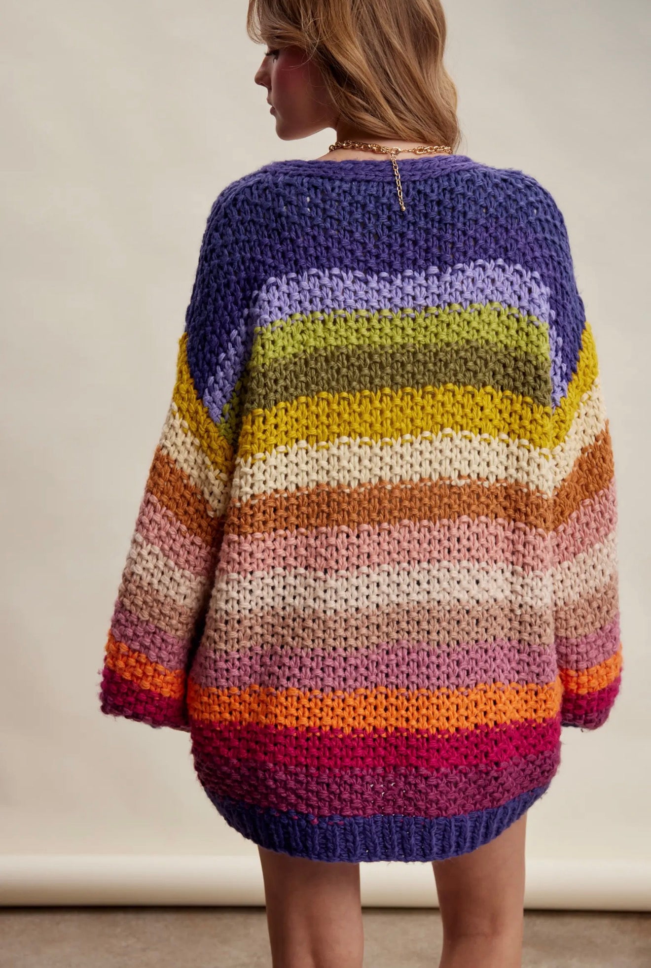 Rainbow Hand Crochet Cardi