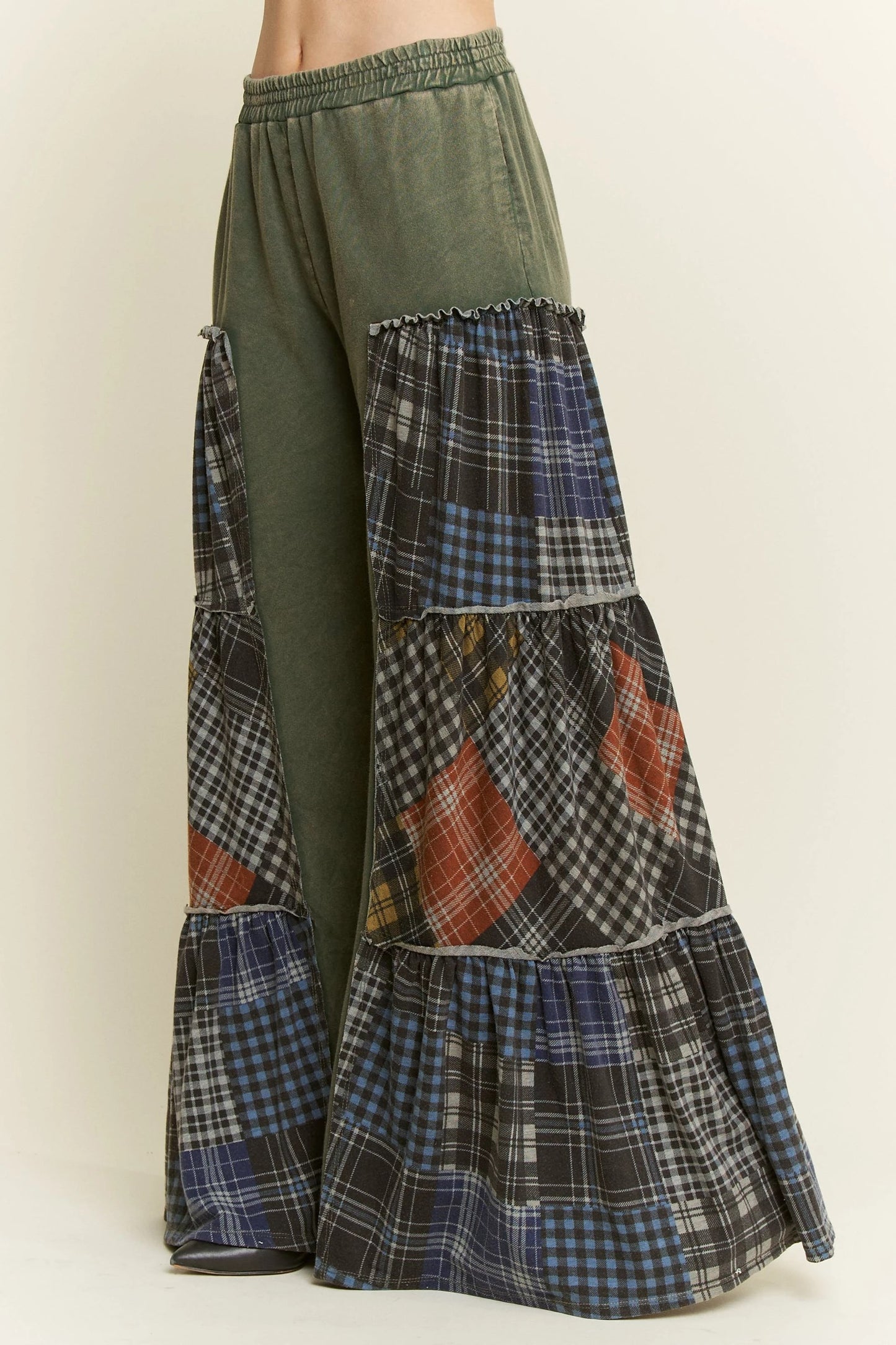 Plaid Wide Leg Pants