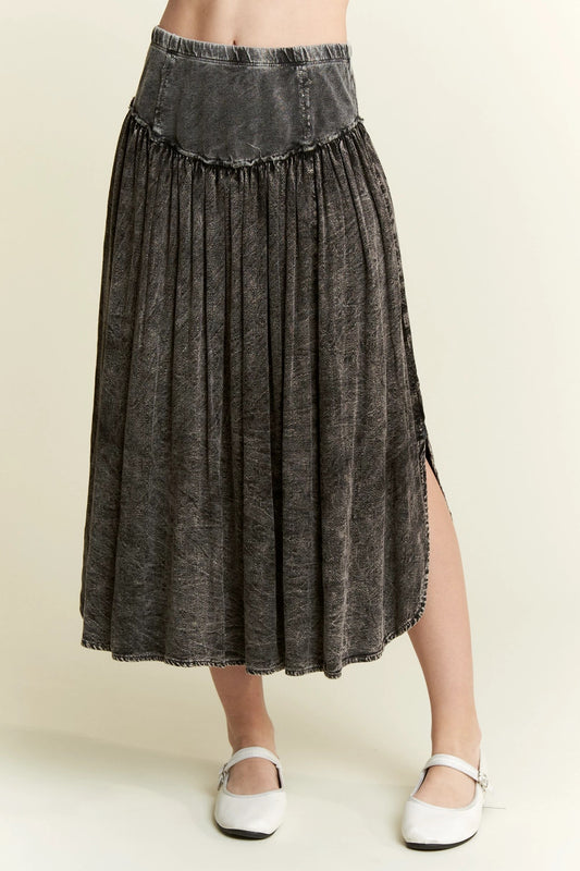 Washed Midi Skirt