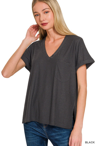 Slub V-Neck Tee