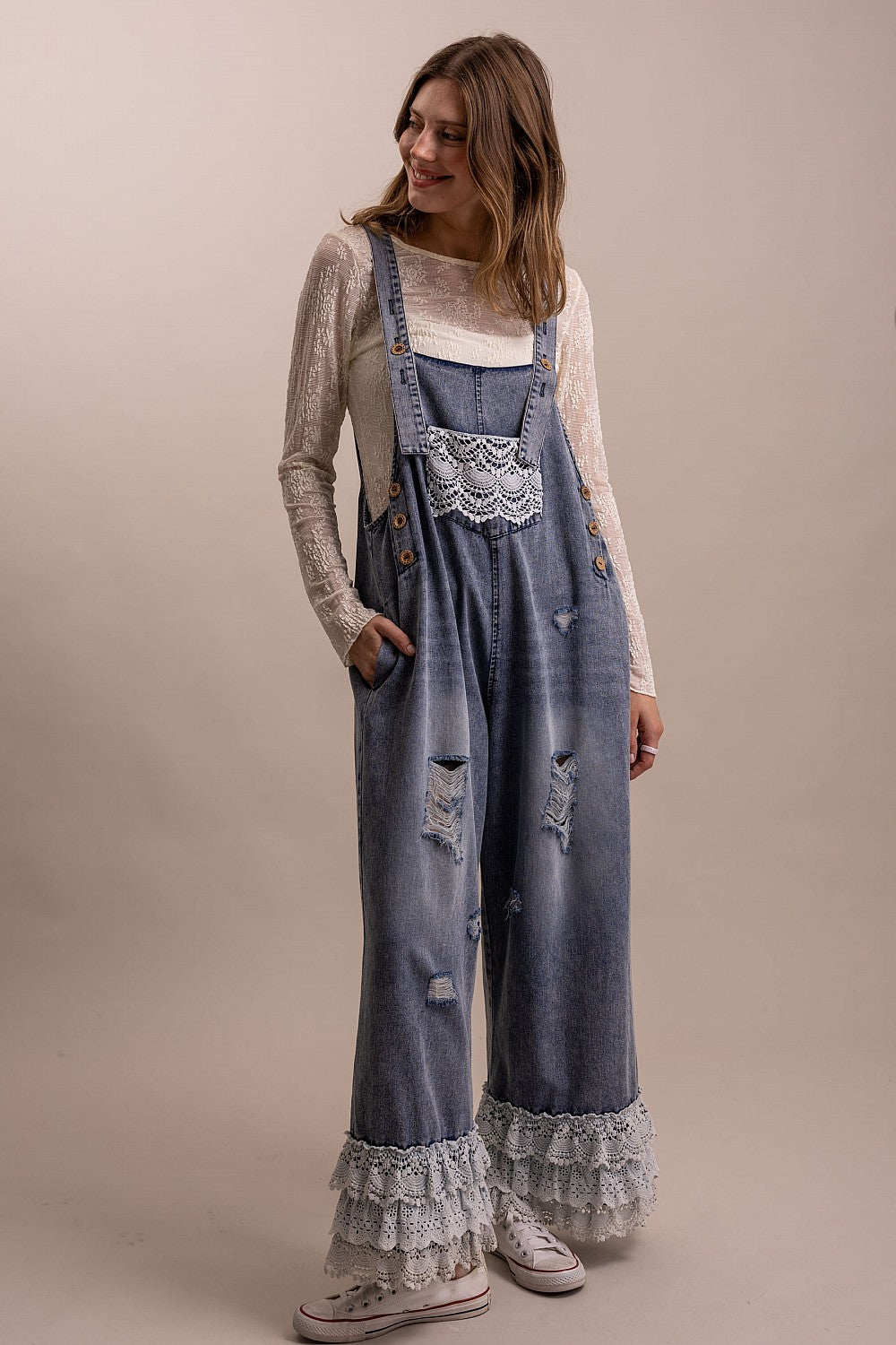 Lace & Denim Dream Overalls