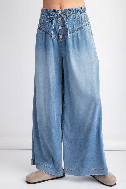 Pin Tuck Wide Leg Pants